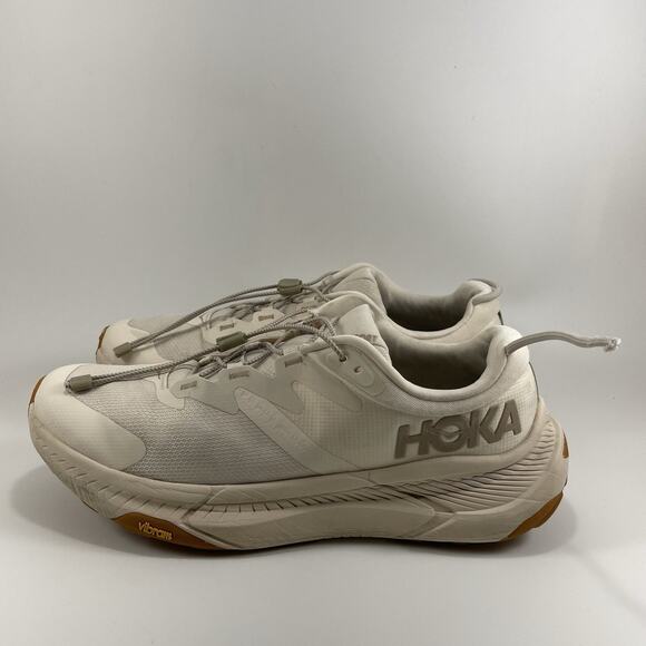 Hoka One One Transport Running Shoes Womens Size 11 B White Beige Vibram Sole - Picture 4 of 9